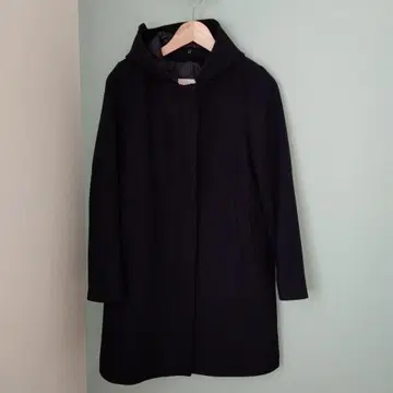 기간 한정 가격 GLOBAL WORK 후드 부착 울 코트 네이비