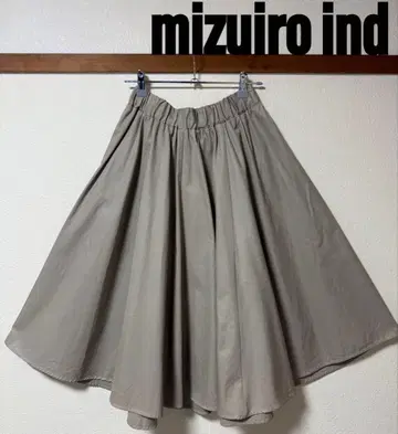 새상품급 미즈이로 인드 [mizuiroind] 코튼 플레어 개더 스커트