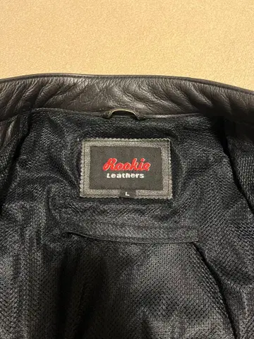 Rookie Leathers 블랙 가죽 싱글 라이더 L 사이즈