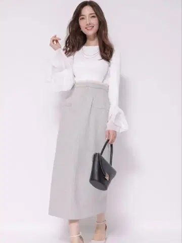 아푸와이저 리셰 서스펜더 하이웨스트 타이트 스커트 그레이지