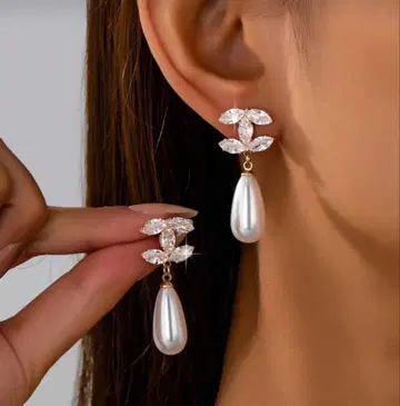 귀걸이 양쪽 드롭 반짝반짝 럭셔리