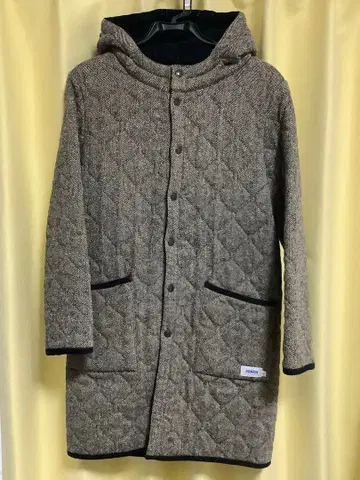 ARMEN 아멘 믹스 트위드 퀼팅 후드 코트 리버서블