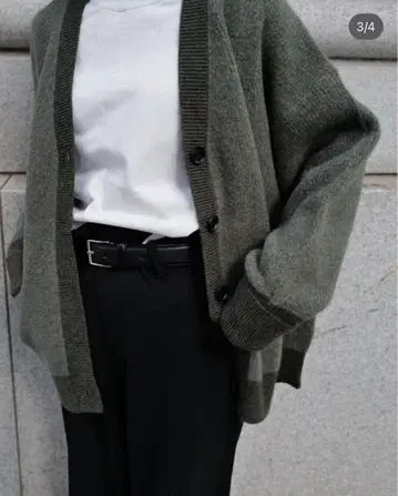 machatt 올리브 그린 니트 가디건