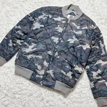 [ c6752 ] 퀼팅 자켓 나일론 자켓 카모플라쥬 긴팔 블루 계열