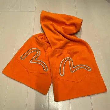 EVISU 오렌지 플리스 머플러 사이즈00