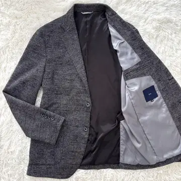 [ 미사용급 ] XL 사이즈 트위드 글렌체크 언라이닝 자켓 최근 모델
