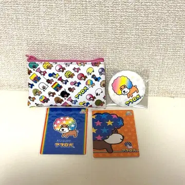 아프로견 파우치 캔뱃지 카드 세트