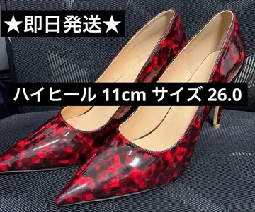 하이힐 핑힐 스틸레토 11cm 블랙 레드 26.0