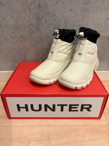 HUNTER 방수 부츠 화이트 스노우 부츠