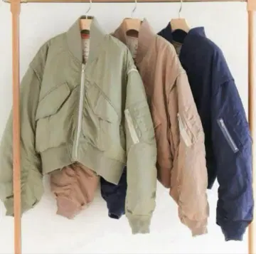 SeaRoomLynn 베이지 MA-1 재킷 숏 기장