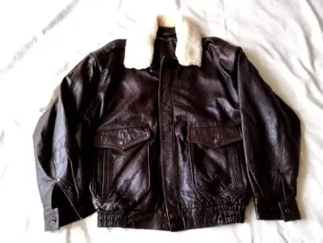 보아 옷깃 2WAY 라무 가죽 자켓 블루종 80's90's L