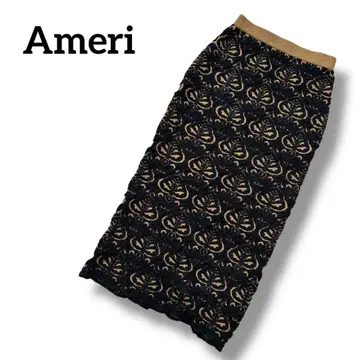 Ameri DAMASK REVERSIBLE KNIT SKIRT 블랙