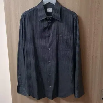 아르마니 콜레치오니 긴팔 셔츠 블랙 스트라이프