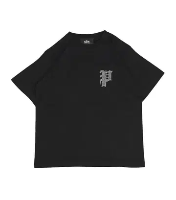 블랙 P 로고 T셔츠 PHATRNK