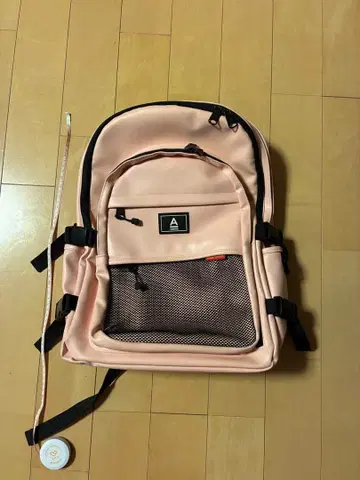 ABROAD 핑크 메쉬 포켓 백팩