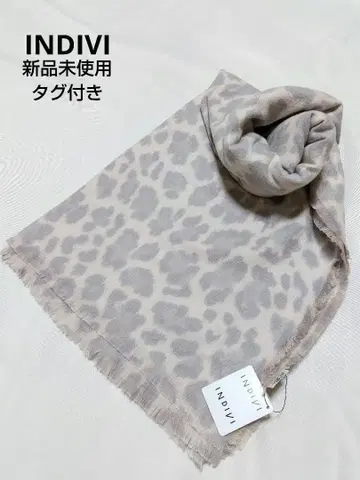 [택 포함 미사용 새상품] INDIVI 스톨 펄 핑크 레오파드 워셔블