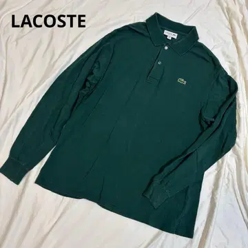 LACOSTE 올리브 그린 클래식 핏 피케 셔츠 사이즈 5