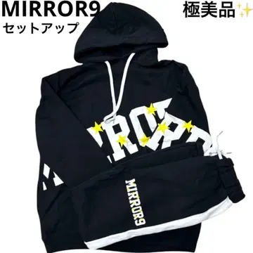 컨디션 최상 미러나인 MIRROR9 맨투맨 후드티 셋업 블랙