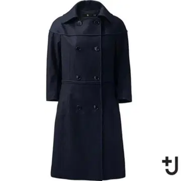 UNIQLO +J 울 심 라인 코트 네이비 질 샌더