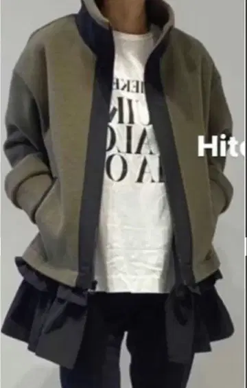 [ 히토미 오리지널 ] 플리스 블루종 카키 블랙