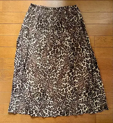 온워드 23구 쉬폰 크레이프 스커트 레오파드 무늬 표범 무늬 32 XS