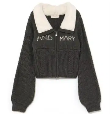 andmary Mary logo zip tops gray