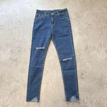 s3242 스핀스 스키니 데님 데미지 팬츠 면 95% L 스트레치