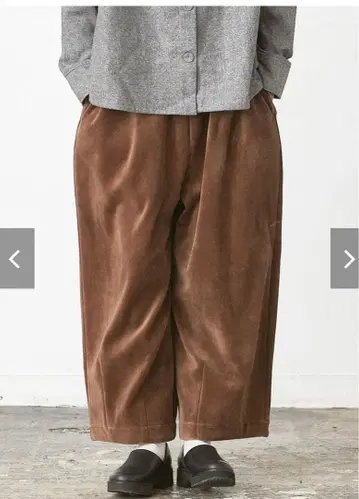 D*g*y 밑단 다트 코튼 벨로아 와이드 팬츠 BRN dgy