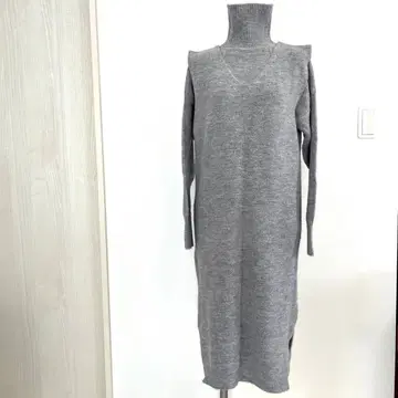 니트 원피스 터틀넥 2종 세트 그레이 심플 따뜻한