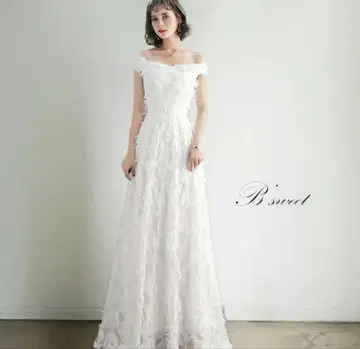 웨딩드레스 야외촬영 A라인 오프숄더