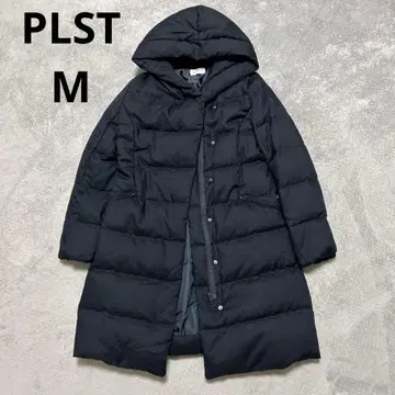 새상품급 플라스테 PLST 블랙 후드 부착 다운 자켓 다운 코트 M