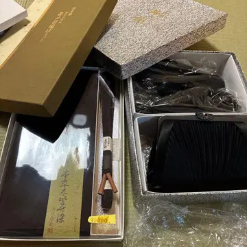 블랙 상복용 백과 조리 & 오비와 오비 장식 천 세트