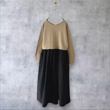 새상품급 어반리서치 로쏘 니트 도킹 퍼프 원피스