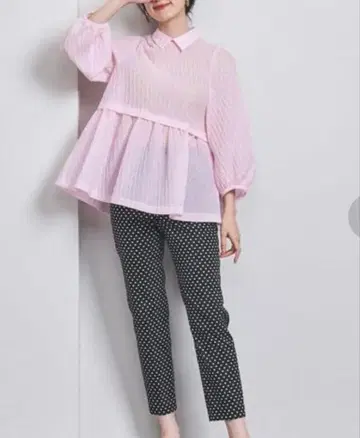 에어리 자카드 2WAY 블라우스 유나이티드 애로우즈 핑크 38