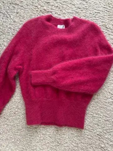 모헤어 혼방 크루넥 스웨터 L 핑크