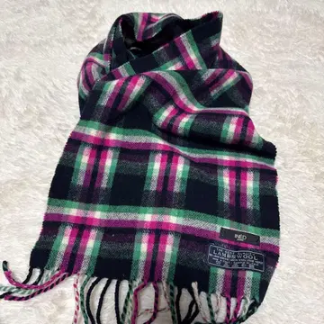 iNED 램스울 체크 머플러 이탈리아제