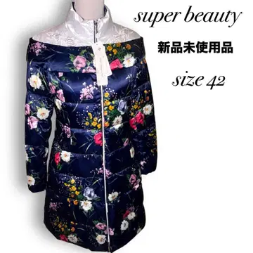 [ 미사용 새상품 ] superbeauty 다운 코트 꽃무늬 롱