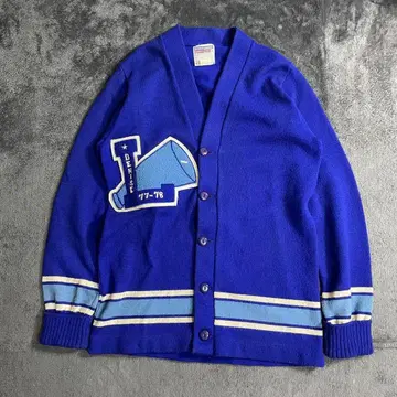 70s CHEER READER 아크릴 니트 레터드 가디건