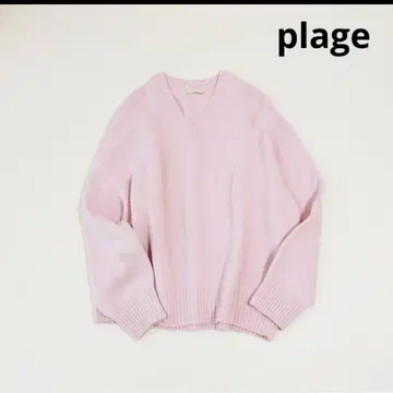 plage / 플라주 파인 울 v넥 스웨터 핑크