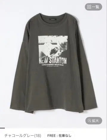 미개봉 새상품 지나시스 JEANASIS 모듬 그래픽 롱 TEE 그레이