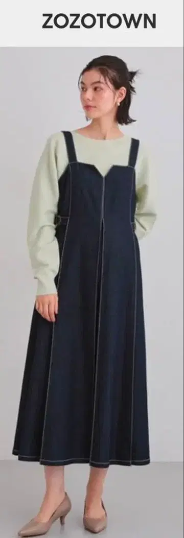 The shop TK 미사용 데님 스티치 점프 스커트 L 사이즈