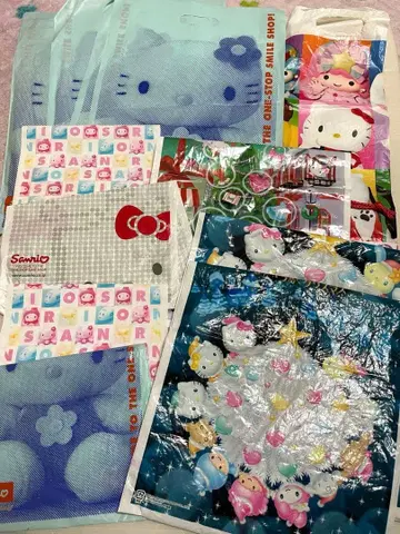 [ 헤이세이 레트로 ] 산리오 키티 쇼핑백 기프트백 12개