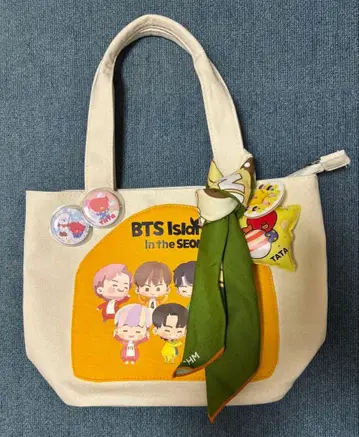 시마무라 BTS 인더썸 토트백 쿠라스시 참 배지 반다나