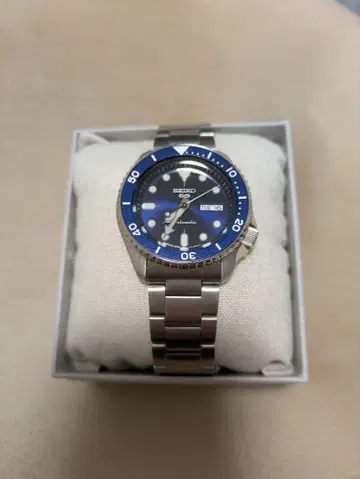 [하자품] 세이코 5 자동 와인딩 손목시계 네이비