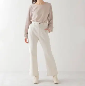 Honeys 미 실루엣 플레어 팬츠 (기장 짧음)