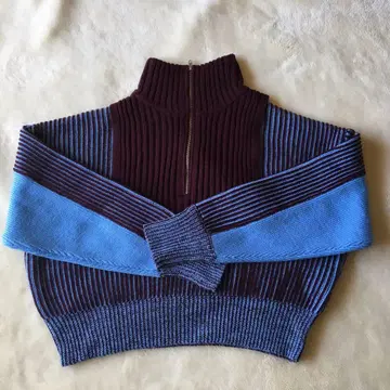 KBF [WEB/일부 매장 한정 컬러] 레이어드 하프 집 니트