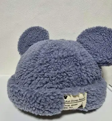 미키마우스 귀도리 모자 블루 보아 플리스