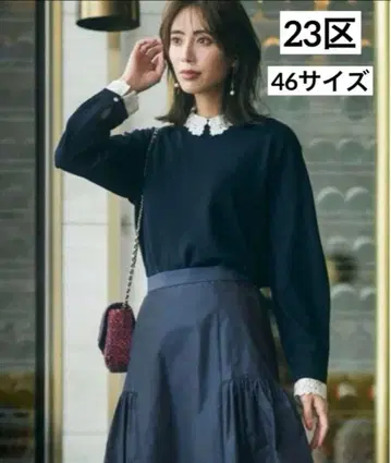 [ 빅 사이즈 ] 23구 워셔블 자수 옷깃 디자인 니트 레이스