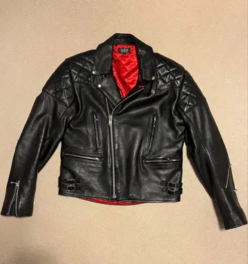 HORN WORKS 블랙 가죽 라이더 자켓 L 사이즈