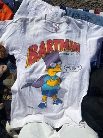 BARTMAN T셔츠 M 사이즈 화이트